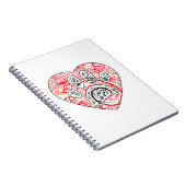 Carnet Floral Mandala Chien Empreinte de patte Coeur roug (Côté Droit)