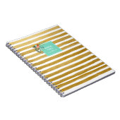 Carnet Floral moderne Aqua et Gold Foil (Côté Droit)