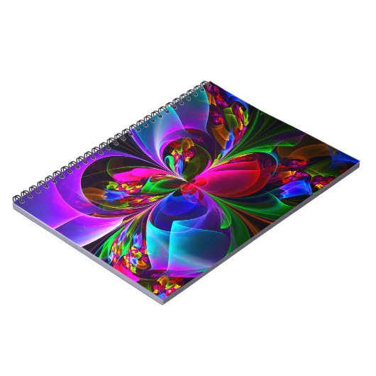 Carnet Floral moderne Art Abstrait Rouge Bleu Motif #12 (Côté gauche)