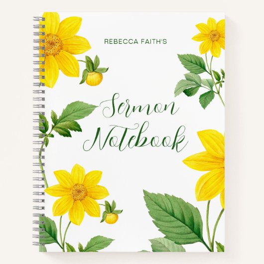 Carnet floral moderne de sermon (Devant)