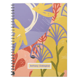 Carnet Floral moderne rétro Abstrait personnalisé