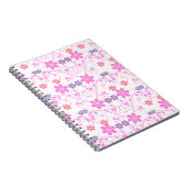 Carnet Floral moderne violet rose (Côté Droit)