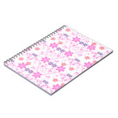 Carnet Floral moderne violet rose (Côté gauche)