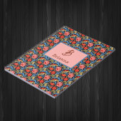 Carnet Floral Monogram Pink Blue William Morris Style