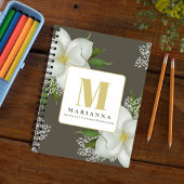 Carnet Floral Monogramme Botanique Personnalisé