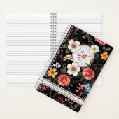 Carnet Floral monogramme personnalisé (À l'intérieur)