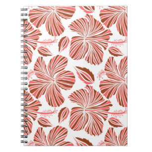 Carnet Floral naturel tropical hawaïen aux couleurs marro