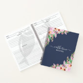Carnet Floral Navy Blank own Cookbook Recette à écrire (Intérieur)