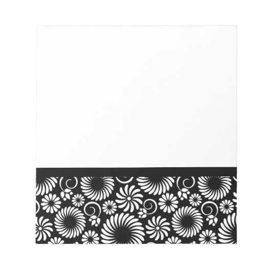 Carnet floral noir et blanc (Devant)