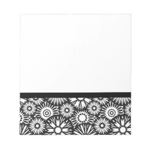 Carnet floral noir et blanc