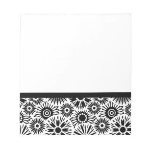 Carnet floral noir et blanc