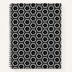 Carnet floral noir et blanc