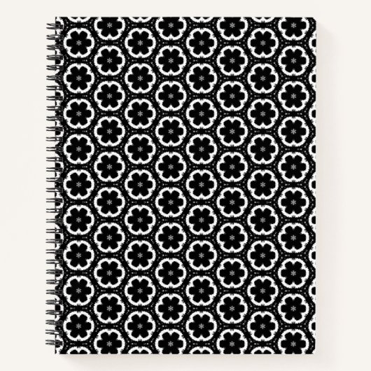 Carnet floral noir et blanc (Devant)