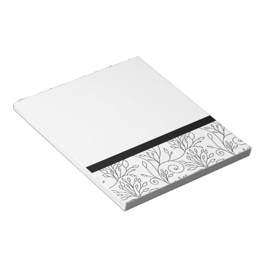Carnet floral noir et blanc (Incliné)