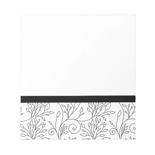 Carnet floral noir et blanc (Devant)