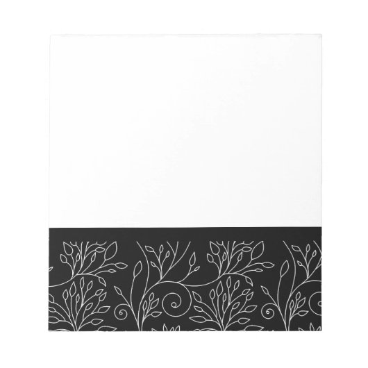 Carnet floral noir et blanc (Devant)