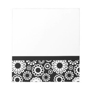 Carnet floral noir et blanc