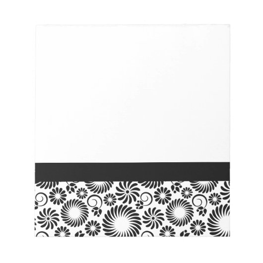 Carnet floral noir et blanc (Devant)