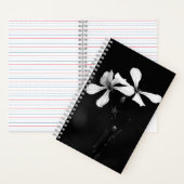 Carnet floral noir et blanc minimal (À l'intérieur)