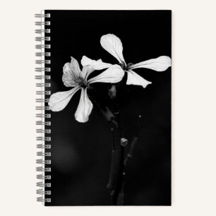 Carnet floral noir et blanc minimaliste
