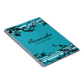 Carnet floral nommé fait sur commande de noir et (Côté Droit)