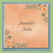 Carnet Floral Notebook in Shades of Peach and Sage