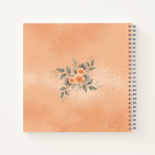 Carnet Floral Notebook in Shades of Peach and Sage (Dos)
