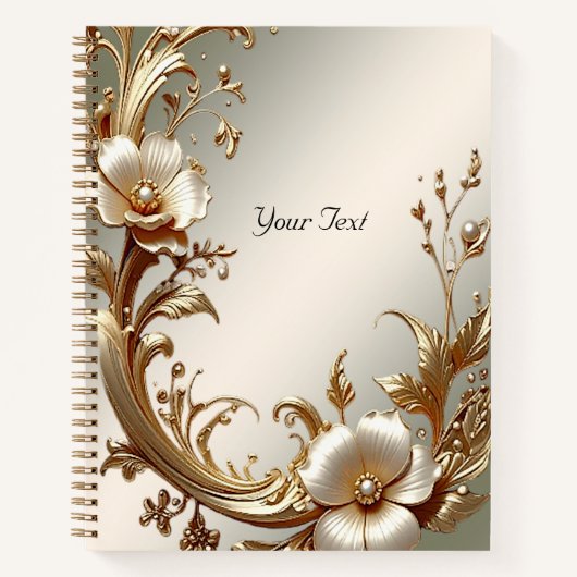 Carnet floral or (Devant)