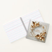 Carnet Floral Or Élégant (Intérieur)
