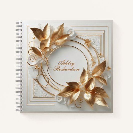 Carnet Floral Or Élégant (Devant)