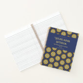 Carnet Floral or et bleu et Motif Teardrop (Intérieur)