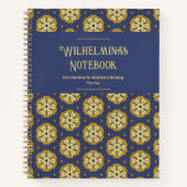Carnet Floral or et bleu et Motif Teardrop (Devant)