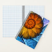 Carnet Floral Orange Bleu Jaune Art Abstrait (À l'intérieur)