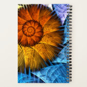 Carnet Floral Orange Bleu Jaune Art Abstrait (Verso)