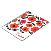 Carnet Floral orange et rouge (Côté gauche)