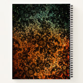 Carnet Floral orange et vert noir Moody Personnalisé (Dos)