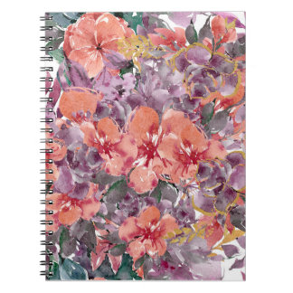 Carnet Floral orange et violet
