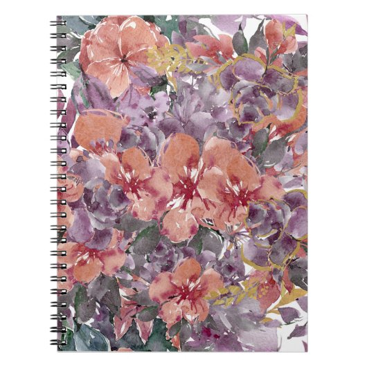 Carnet Floral orange et violet (Devant)