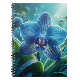 Carnet Floral orchidée bleue