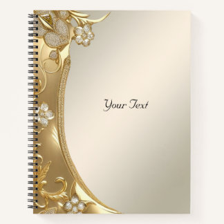 Carnet floral orné doré
