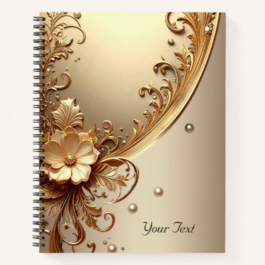 Carnet floral orné doré (Devant)