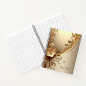 Carnet floral orné doré (Intérieur)