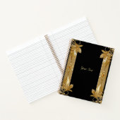Carnet floral orné noir et or (Intérieur)