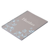 Carnet floral papillon bleu (Côté gauche)