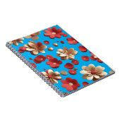 Carnet Floral pattern against a serene blue background (Côté Droit)