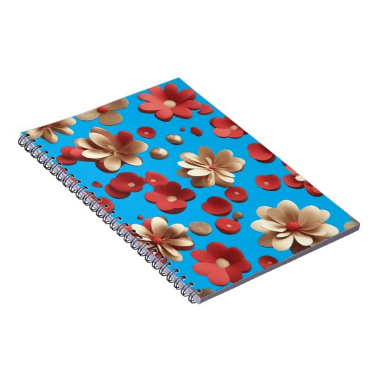 Carnet Floral pattern against a serene blue background (Côté Droit)