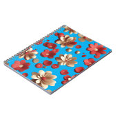 Carnet Floral pattern against a serene blue background (Côté gauche)