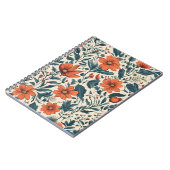 Carnet Floral Pattern of Vibrant Orange Flowers (Côté gauche)