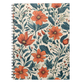 Carnet Floral Pattern of Vibrant Orange Flowers