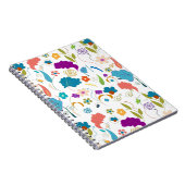 Carnet Floral Pattern, Vibrant Design, Orange and Blue, G (Côté Droit)
